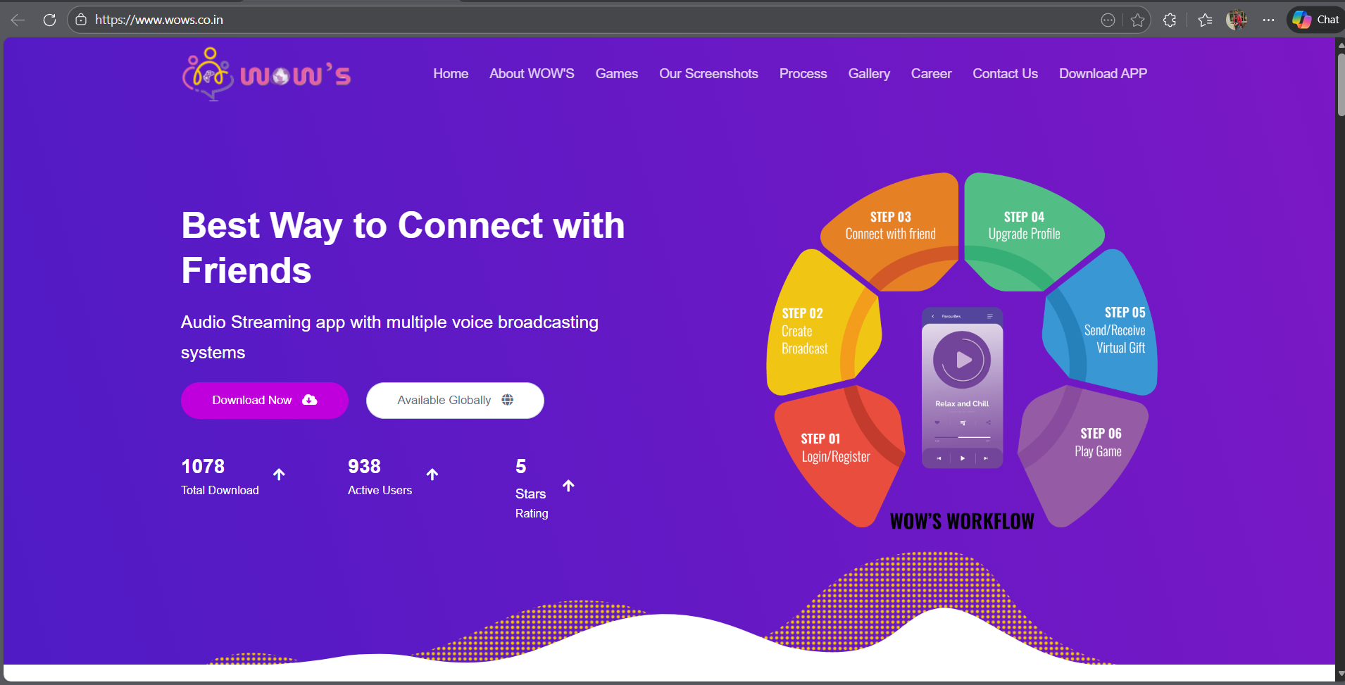 WOW’S – Audio Streaming & Social Connection Platform